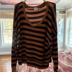 Aerie Striped V-Neck oversized top